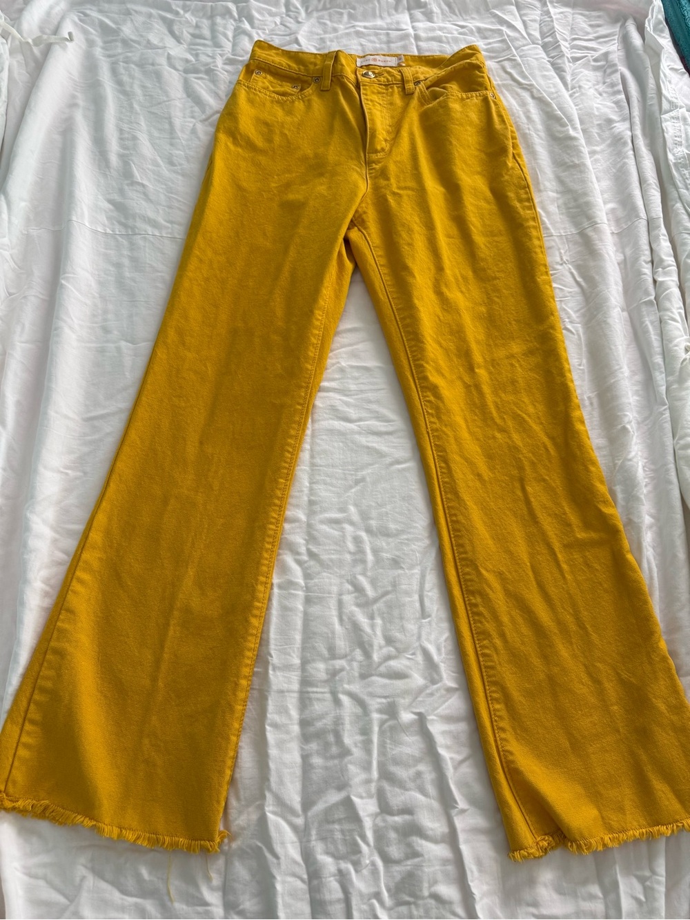Tory Burch Bright Mustard Flare Jeans